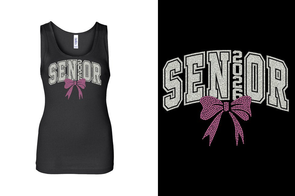 SENIOR 2026 glitter rhinestones Youth Tank