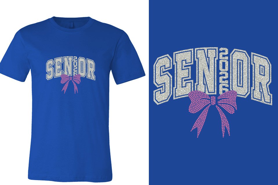 SENIOR 2026 glitter rhinestones Unisex t-shirt