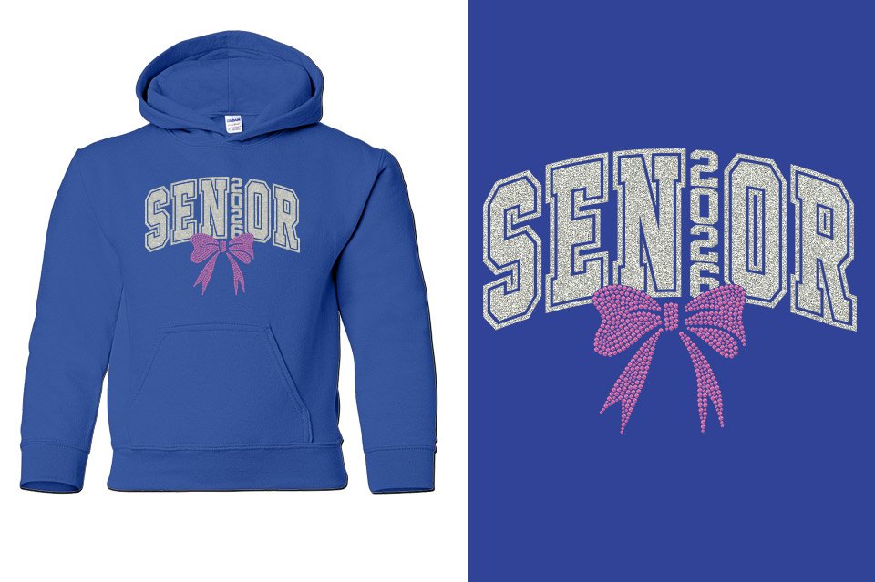 SENIOR 2026 rhinestones Youth Pullover Hoodie