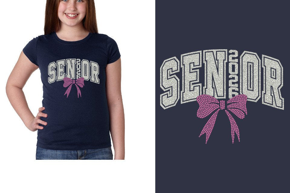 SENIOR 2026 glitter rhinestones Girls' Princess T-Shirt