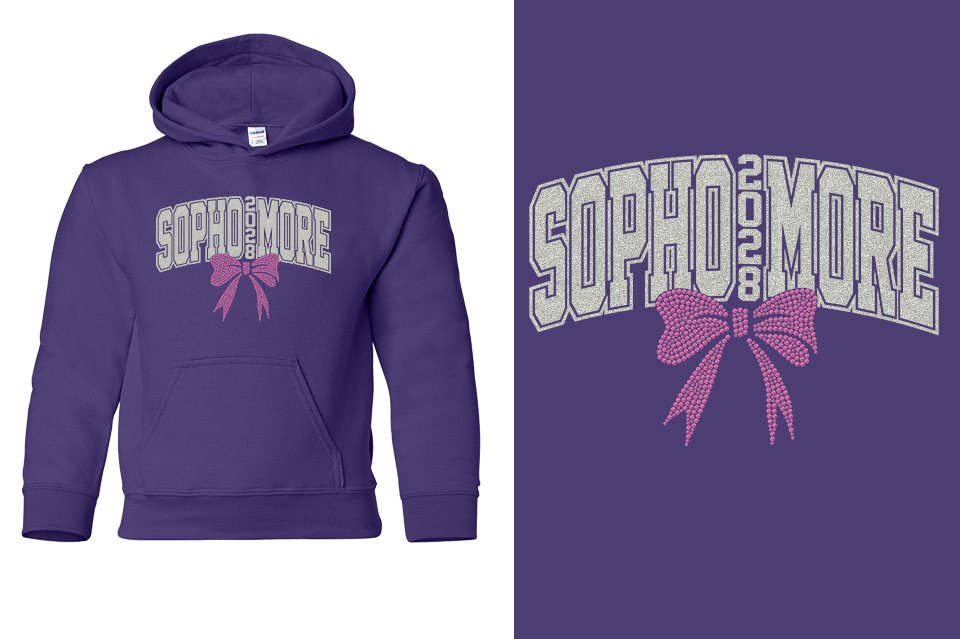 SOPHOMORE 2028 rhinestones Youth Pullover Hoodie