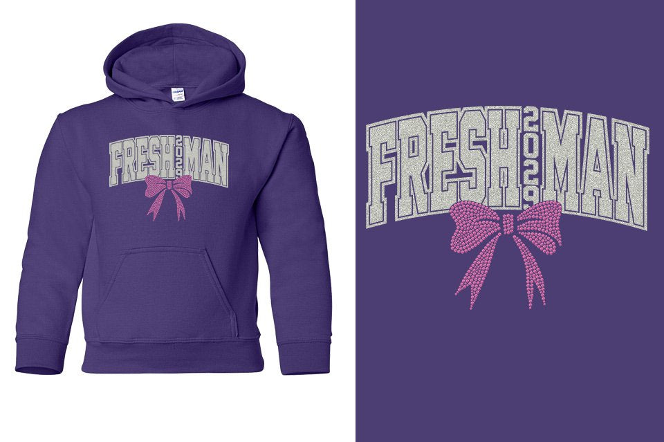 FRESHMAN 2029 rhinestones Youth Pullover Hoodie