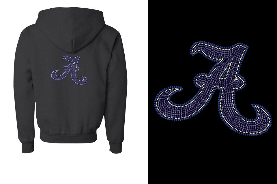 Rhinestones A Towne A logo - stones Youth Unisex Zip Hoodie