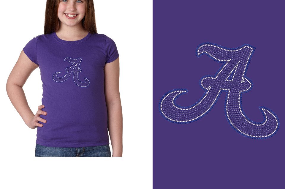Rhinestones A Towne A logo - stones Girls' Princess T-Shirt