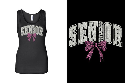 SENIOR 2026 glitter rhinestones Youth Tank