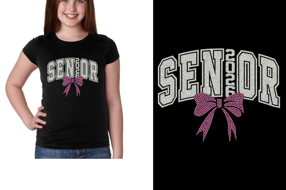 SENIOR 2026 glitter rhinestones Girls' Princess T-Shirt