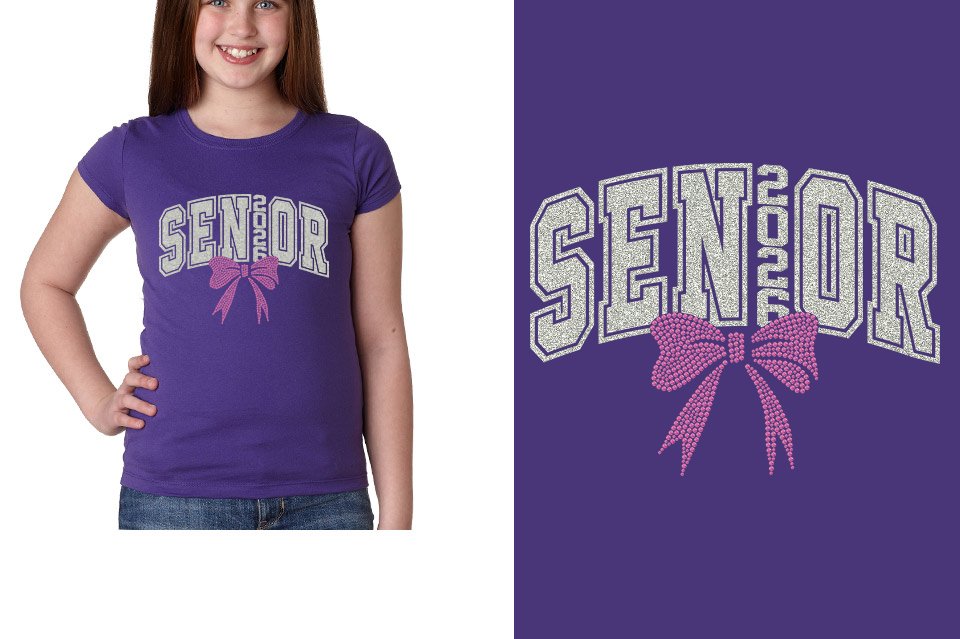 SENIOR 2026 glitter rhinestones Girls' Princess T-Shirt