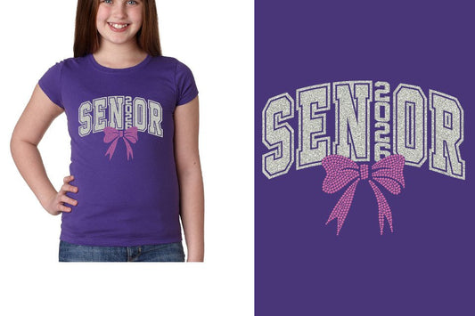 SENIOR 2026 glitter rhinestones Girls' Princess T-Shirt