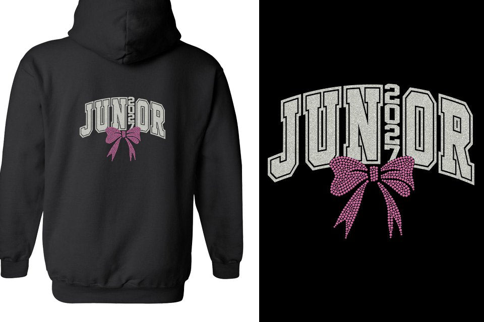 JUNIOR 2027 glitter rhinestones Unisex Zip Hoodie