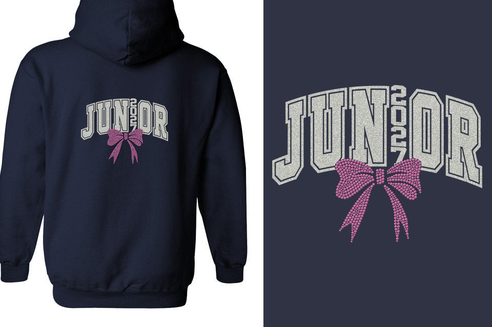 JUNIOR 2027 glitter rhinestones Unisex Zip Hoodie