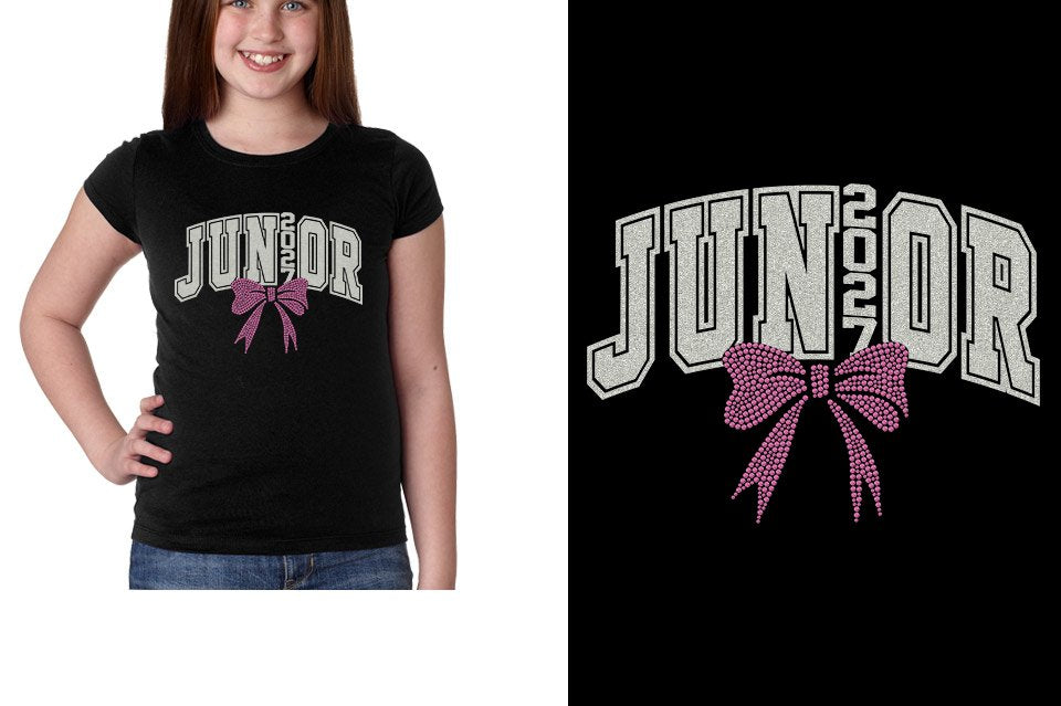 JUNIOR 2027 glitter rhinestones Girls' Princess T-Shirt