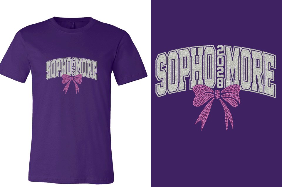 SOPHOMORE 2028 glitter rhinestones Unisex t-shirt