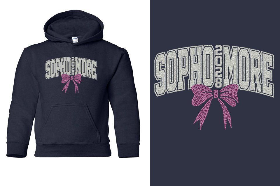 SOPHOMORE 2028 rhinestones Youth Pullover Hoodie