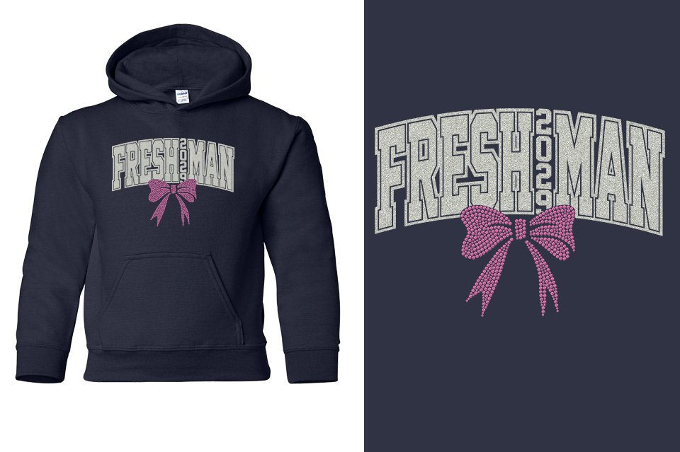FRESHMAN 2029 rhinestones Youth Pullover Hoodie