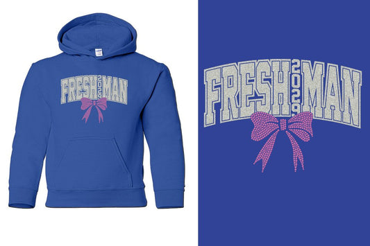 FRESHMAN 2029 rhinestones Youth Pullover Hoodie