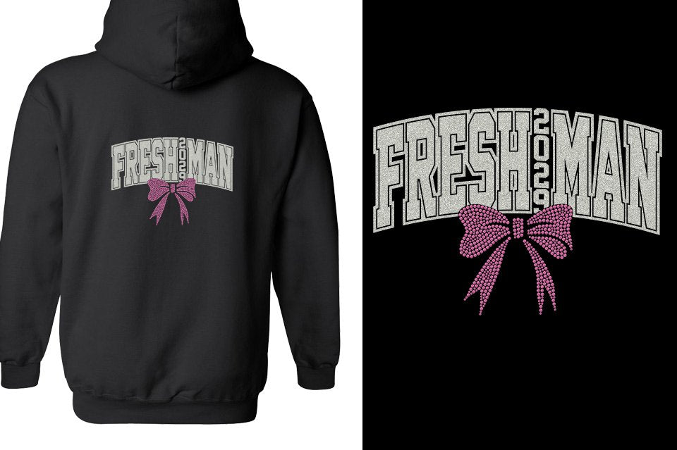 FRESHMAN 2029 glitter rhinestones Unisex Zip Hoodie