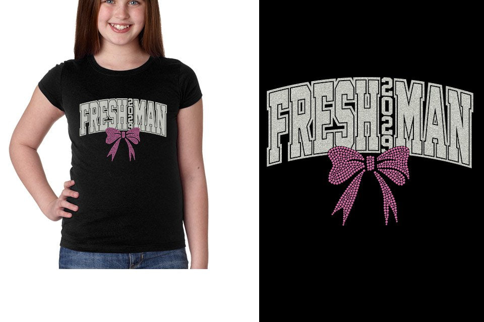 FRESHMAN 2029 glitter rhinestones Girls' Princess T-Shirt