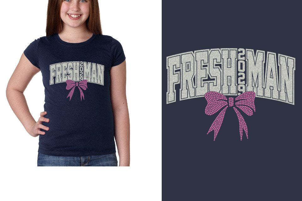 FRESHMAN 2029 glitter rhinestones Girls' Princess T-Shirt