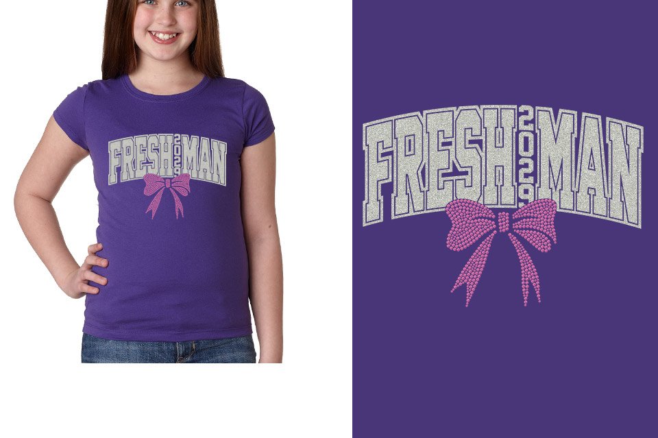 FRESHMAN 2029 glitter rhinestones Girls' Princess T-Shirt