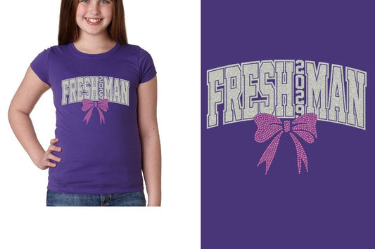 FRESHMAN 2029 glitter rhinestones Girls' Princess T-Shirt