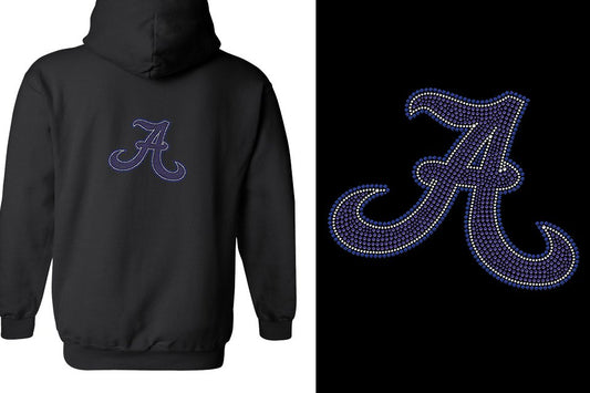 Rhinestones A Towne A logo - stones Unisex Zip Hoodie