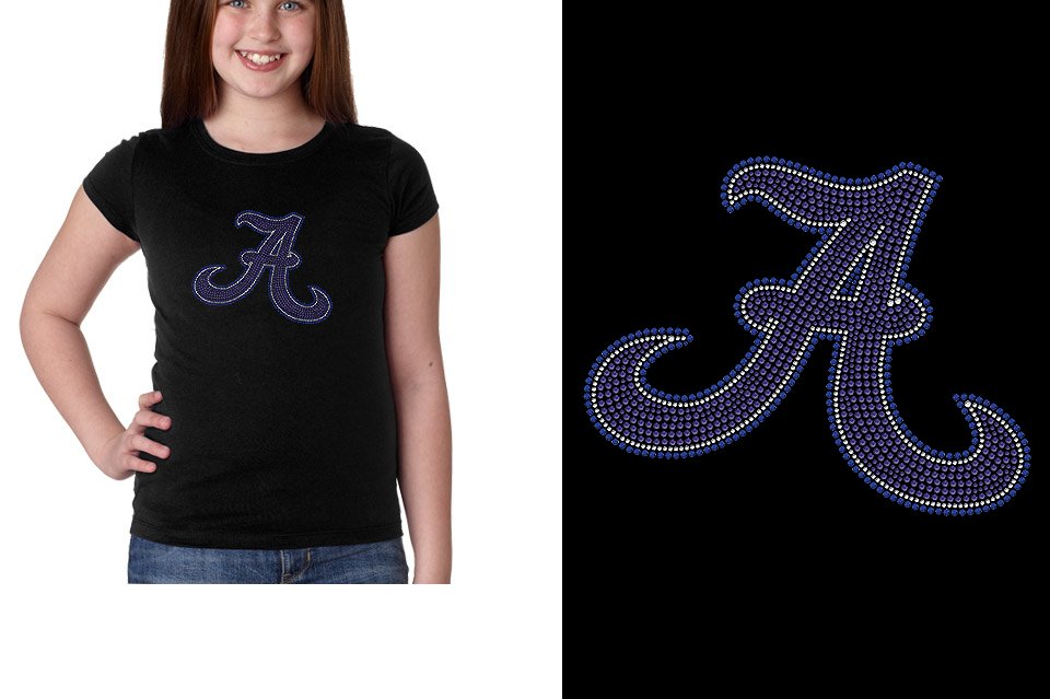 Rhinestones A Towne A logo - stones Girls' Princess T-Shirt