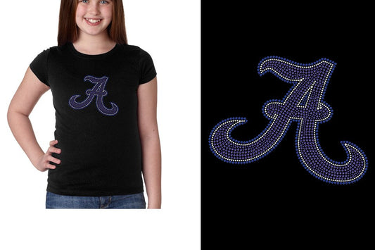 Rhinestones A Towne A logo - stones Girls' Princess T-Shirt