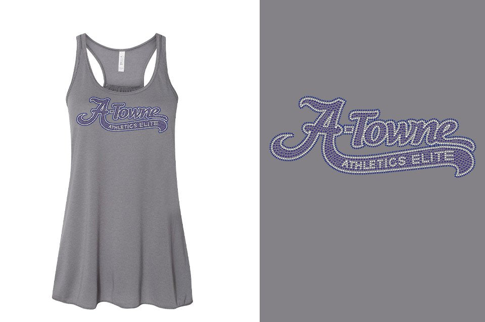 Rhinestones A Towne Athletics Elite with tail - stones Youth Flowy Racerback Tank