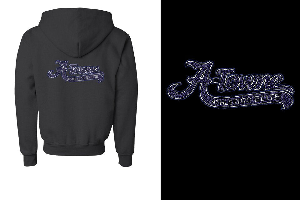 Rhinestones A Towne Athletics Elite with tail - stones Youth Unisex Zip Hoodie