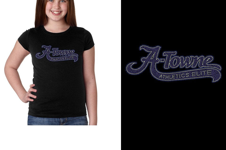 Rhinestones A Towne Athletics Elite with tail - stones Girls' Princess T-Shirt