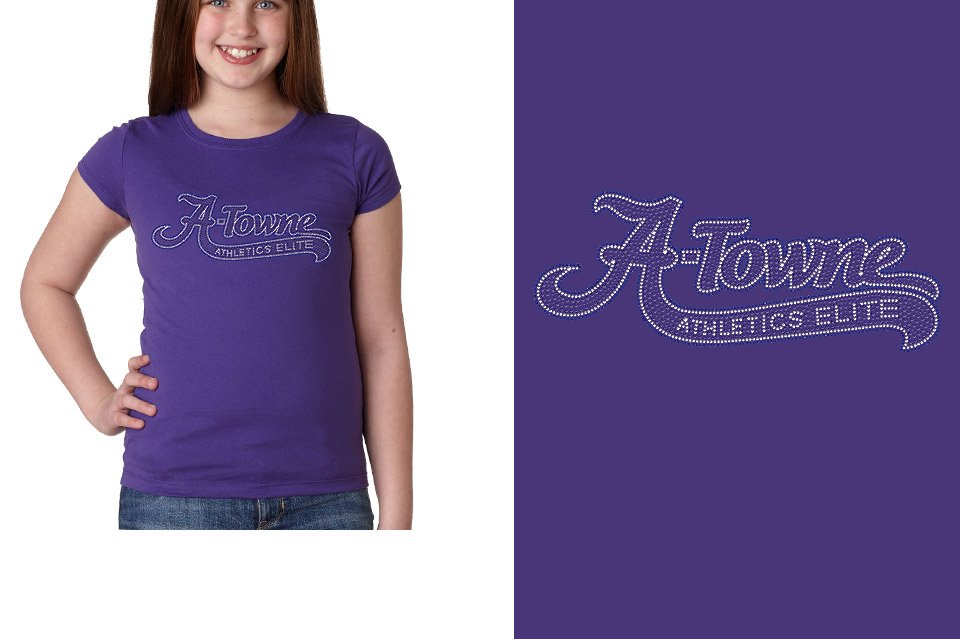 Rhinestones A Towne Athletics Elite with tail - stones Girls' Princess T-Shirt