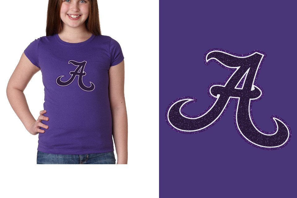 A Towne A logo - glitter Girls' Princess T-Shirt