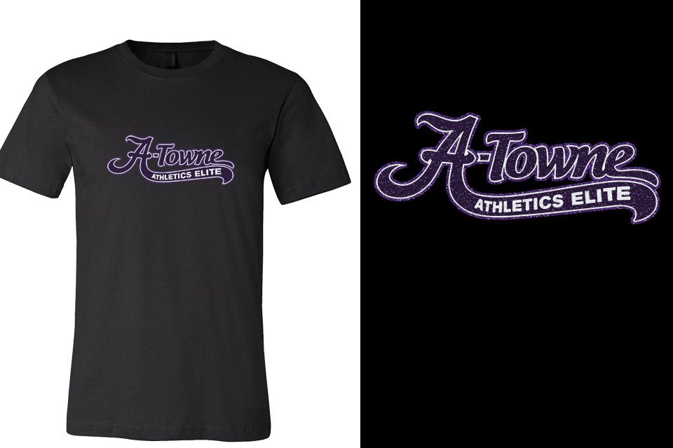 A-Towne Athletics Elite text with tail - glitter Unisex t-shirt